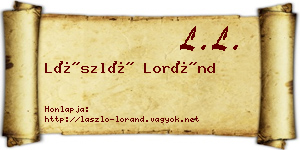 László Loránd névjegykártya