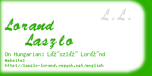 lorand laszlo business card